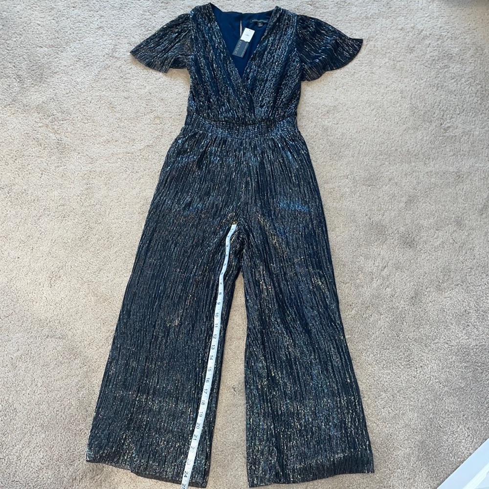 NWT Banana Republic Crop Metallic Jumpsuit Size XS - Picture 3 of 9